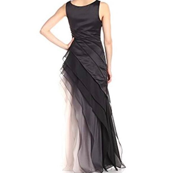 Halston Ombre Voile Satin Gown - Picture 2 of 6